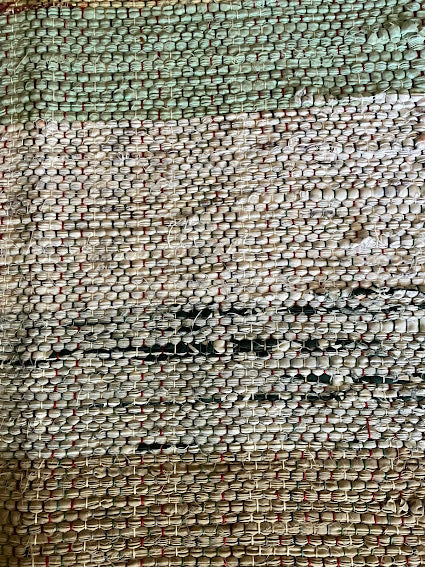 Loom-Woven Upcycled Fabric Area Rug - Colorful Entryway Runner (41.5" x 27") #2