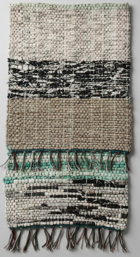 Loom-Woven Upcycled Fabric Area Rug - Colorful Entryway Runner (41.5" x 27") #2