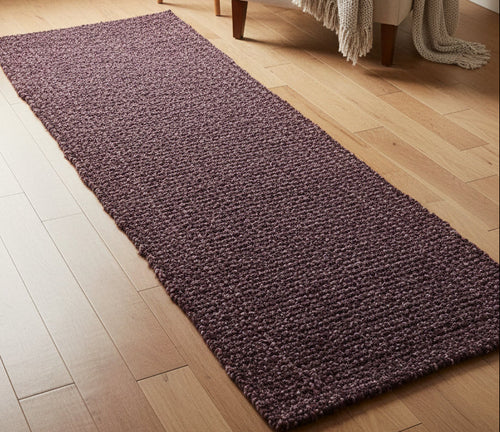 Heavyweight Loom-woven Knitted Cord Runner - Deep Purple (63.5" x 21.5")  #40