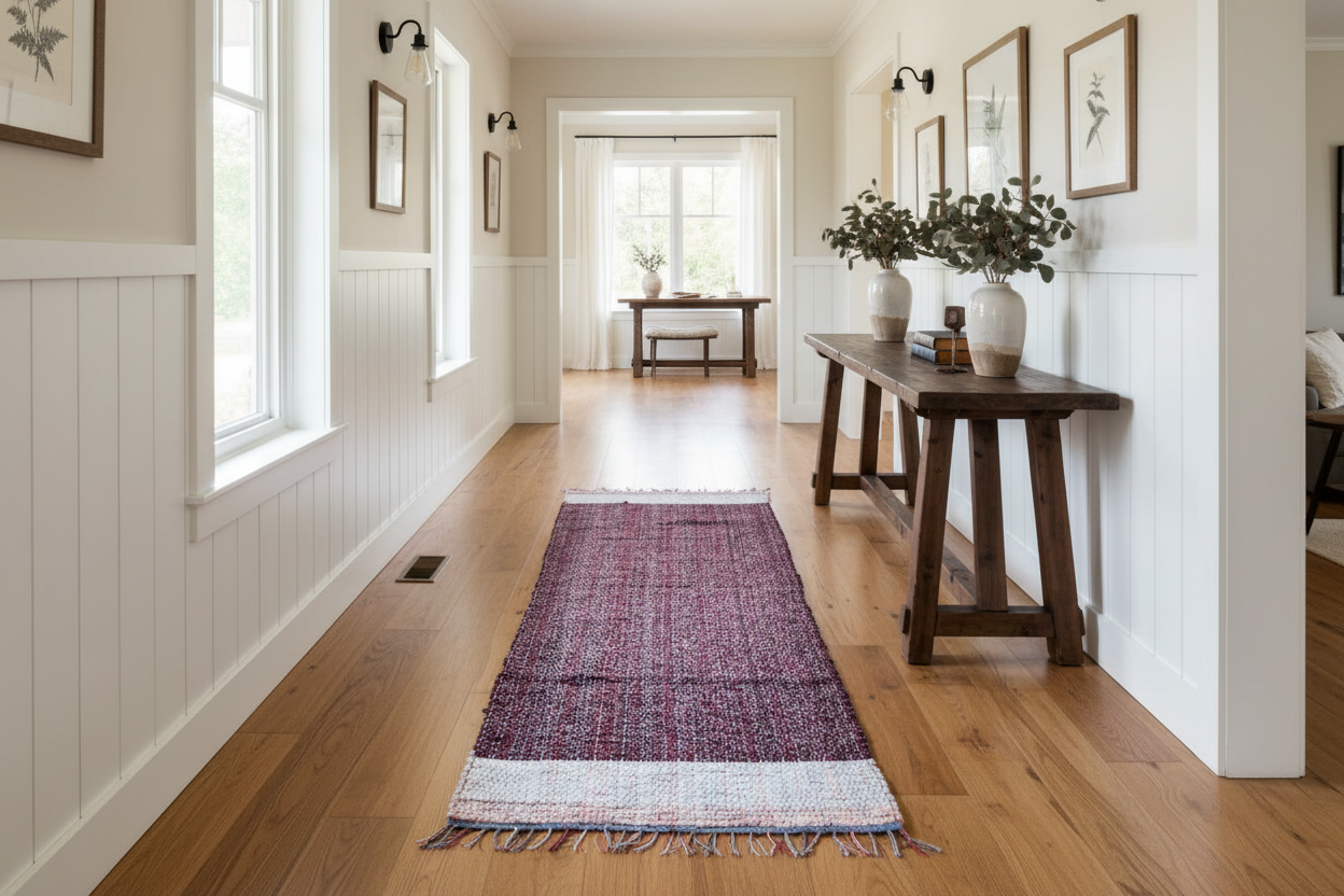 Heavyweight Loom-woven Knitted Cord Runner - Deep Purple (73" x 25") #43